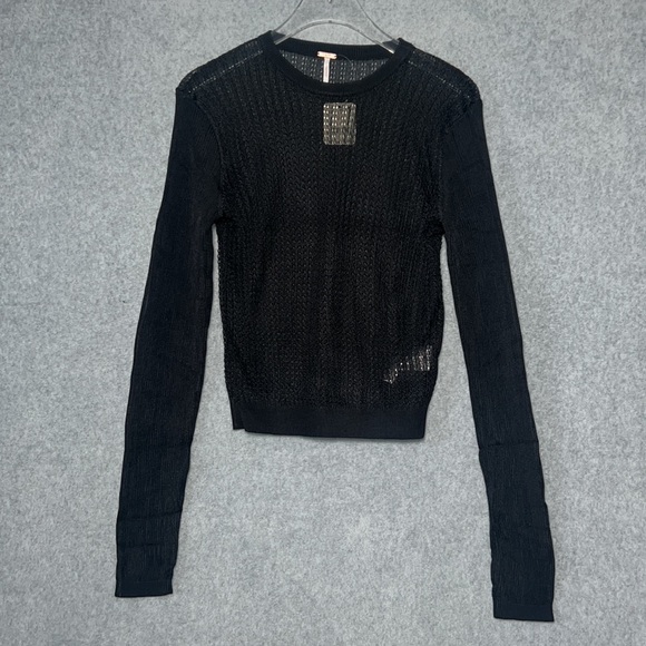 Free People Tops - Free People NWT H20 Crew Neck Mesh Pullover Sheer Long Sleeve NWT SIZE S
